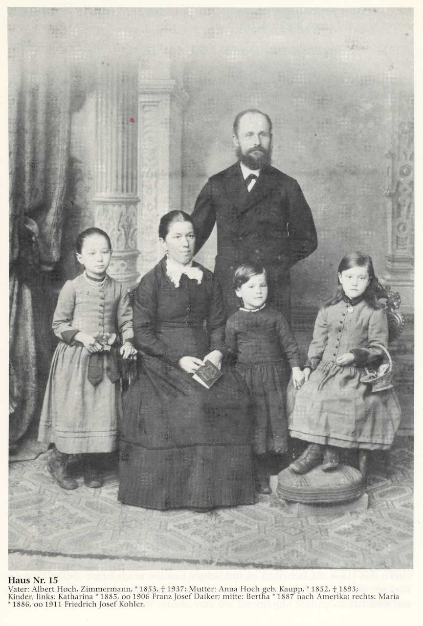 Familie Albert Hoch, ca 1895